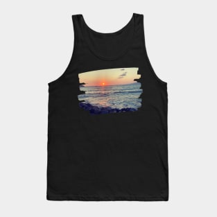 Beautiful photography of ocean waves and sunset sky landscape Aegean sea nature lovers Tank Top